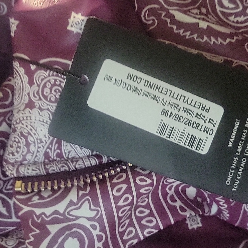 PRETTYLITTLETHING , NEW Women's Purple Paisley Jacket - Picture 2 of 8